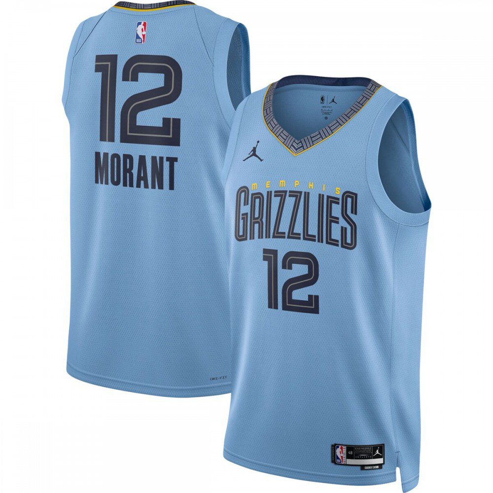 Ja Morant Memphis Grizzlies Jordan Brand 2022/23 Statement Edition Swingman Jersey - Light Blue-Pro Kit Vault | Brand New 26/27 Sports Jerseys